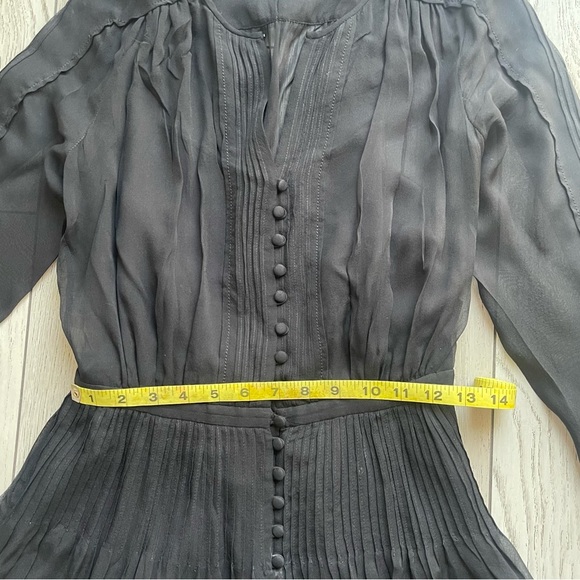 Diane Von Furstenberg Black Pleated Sundress with Bishop Sleeves - Picture 6 of 6